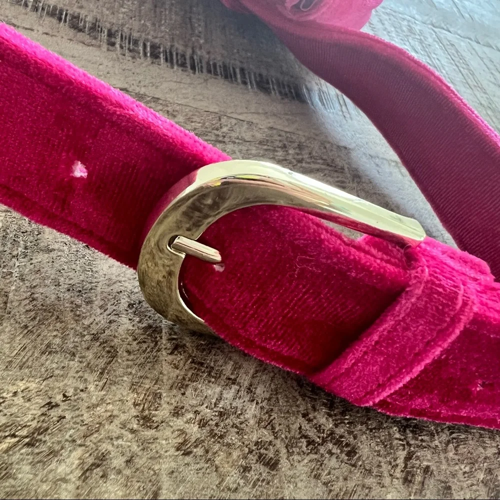 Janie and Jack girls pink velvet Juno Valentine Belt bag size 3